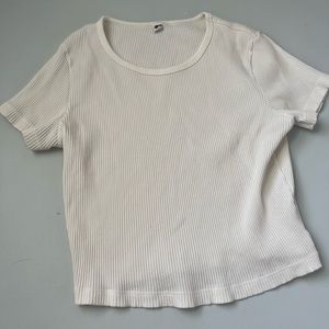 White ribbed top
